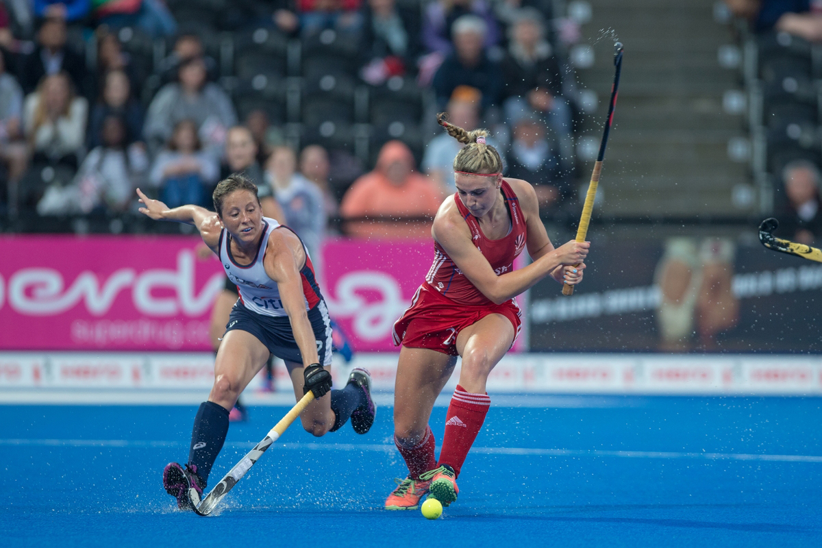 Lily Owsley playing hockey