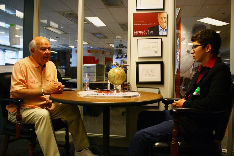 Cody Groat recording an oral history