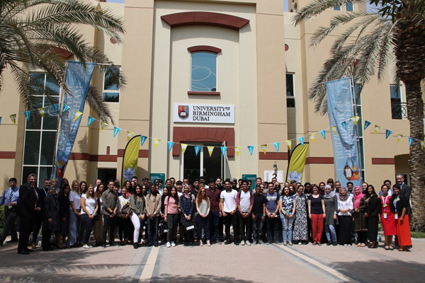 Some of the first cohort of students at the University of Birmingham Dubai