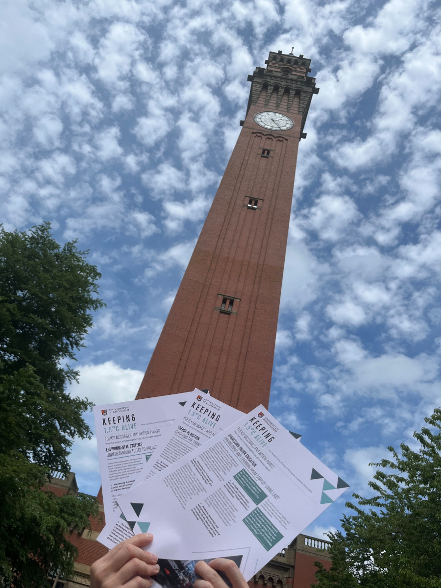 Keeping 1.5 Alive reports held in front of Old Joe clock tower