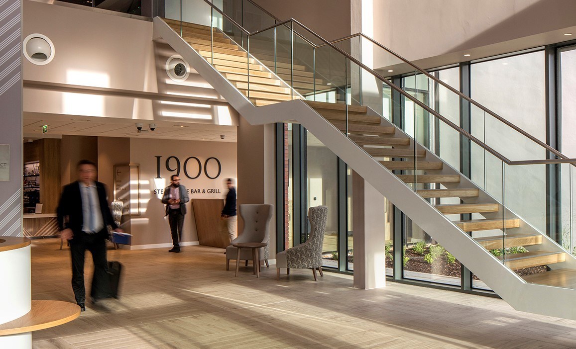 The foyer of Edgbaston Park Hotel