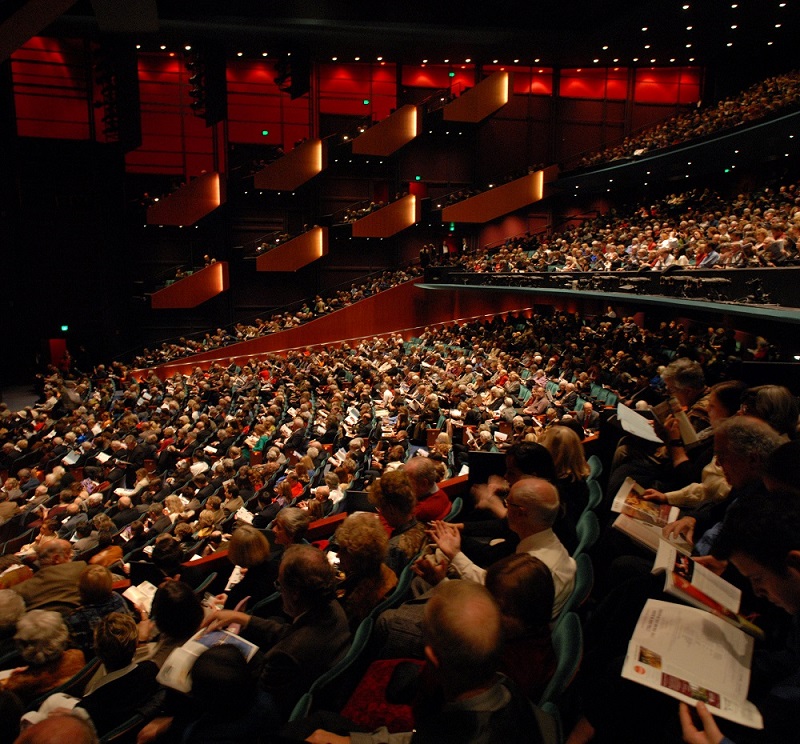 An audience enjoying a performance