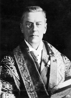 Black and white photo of Joseph Chamberlain