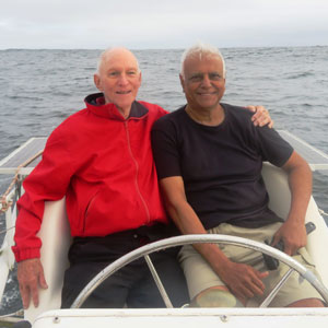 Birmingham alumnus Dr David Lihou (BSc Chemical Engineering, 1960; PhD Chemical Engineering, 1963) crossing the Atlantic with friend Robin