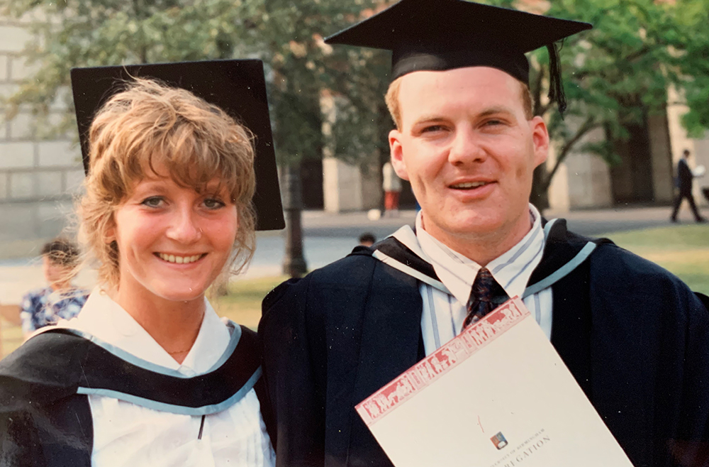 Andy Bough with (his now-wife) Wendy at their graduation from the University of Birmingham