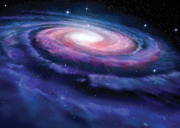 Illustration of a galaxy in space