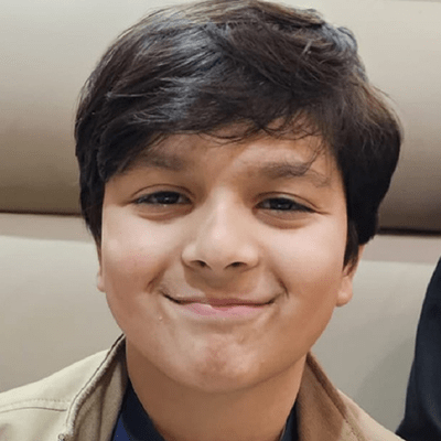 Young boy smiling to camera