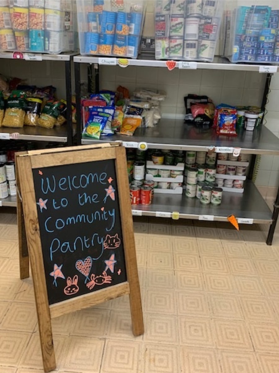 Welcome to the community pantry sign