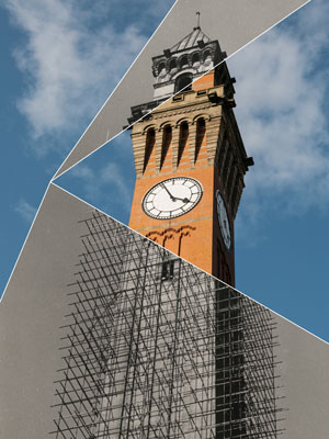 Collage of Old Joe, then and now