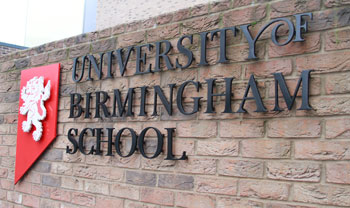 Sign for University of Birmingham School
