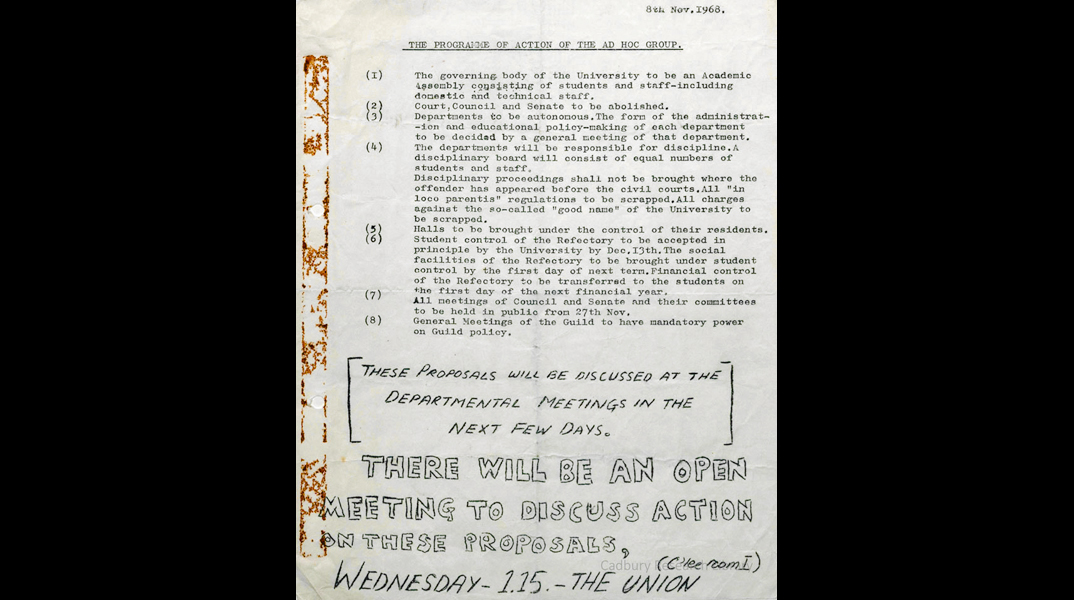 Programme of action of the Ad Hoc Group, 8 November 1968