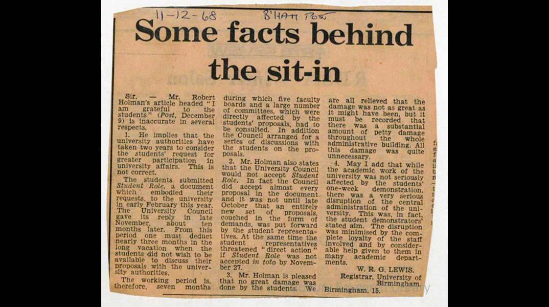 The Registrar responds, 11 December 1968